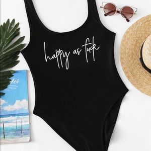 NWOT - Black once piece, swoop back